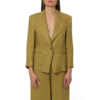 Blazer aderente in lino delavé Marella