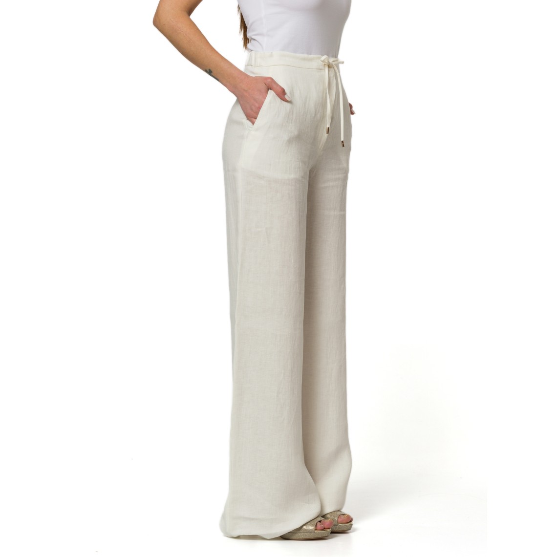 Pantalone in batavia di lino Mstpelota Max Mara Studio