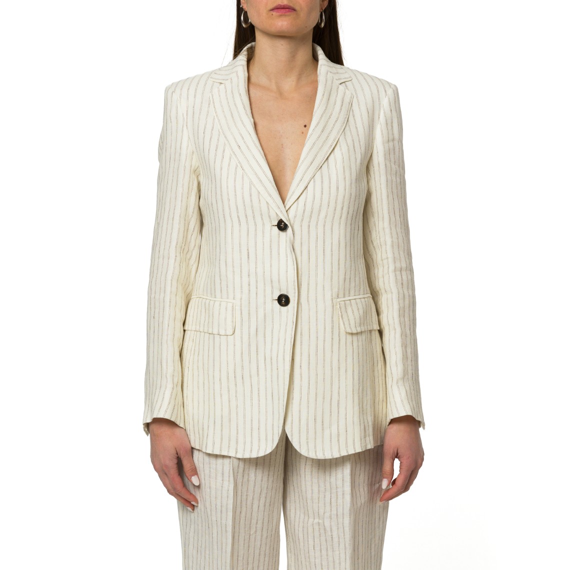 Blazer in lino gessato Mstelogio Max Mara Studio