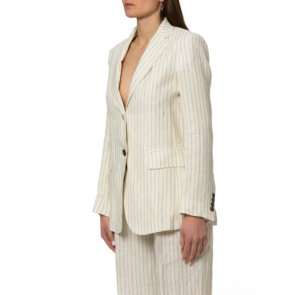 Blazer in lino gessato Mstelogio Max Mara Studio