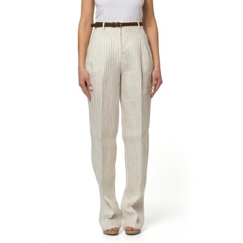 Pantalone in lino gessato Mstfonte Max Mara Studio