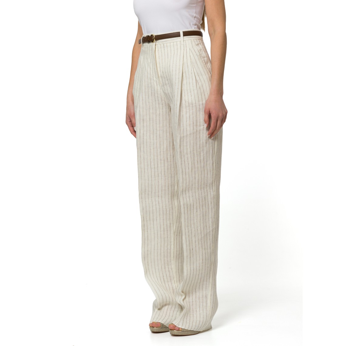 Pantalone in lino gessato Mstfonte Max Mara Studio