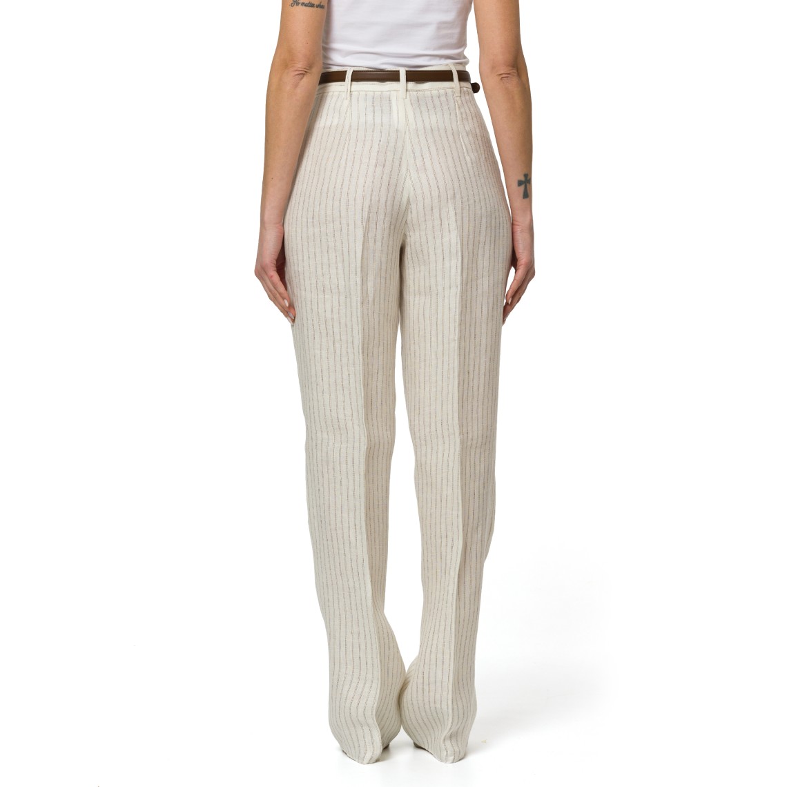 Pantalone in lino gessato Mstfonte Max Mara Studio