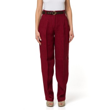 Pantalone ampio in batavia di lino Mstsumero Max Mara Studio