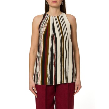 Top in crêpe de Chine di seta stampata Mstancora Max Mara...