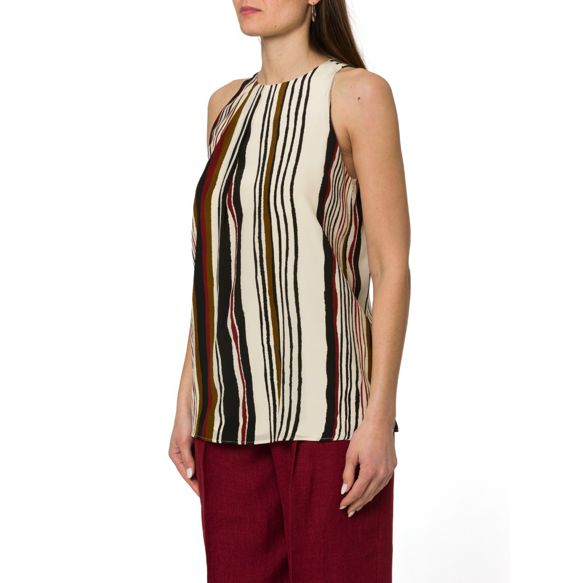 Top in crêpe de Chine di seta stampata Mstancora Max Mara Studio