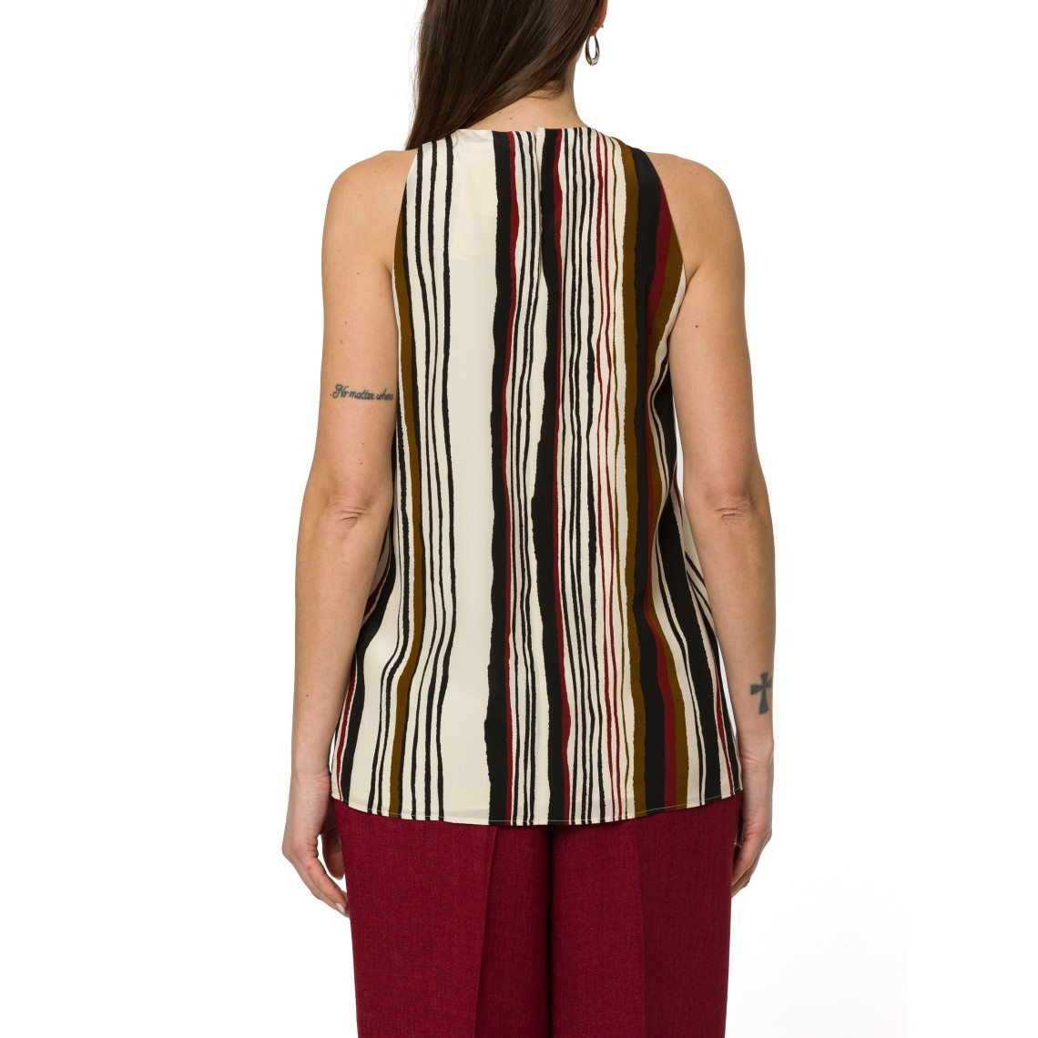 Top in crêpe de Chine di seta stampata Mstancora Max Mara Studio