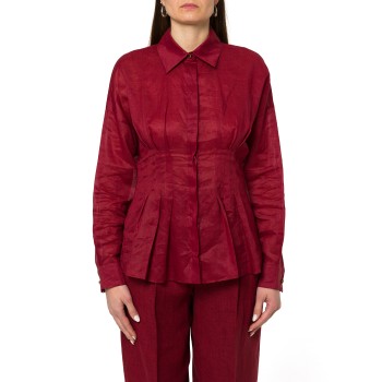 Camicia a maniche lunghe in tela ramié Mstora Max Mara...