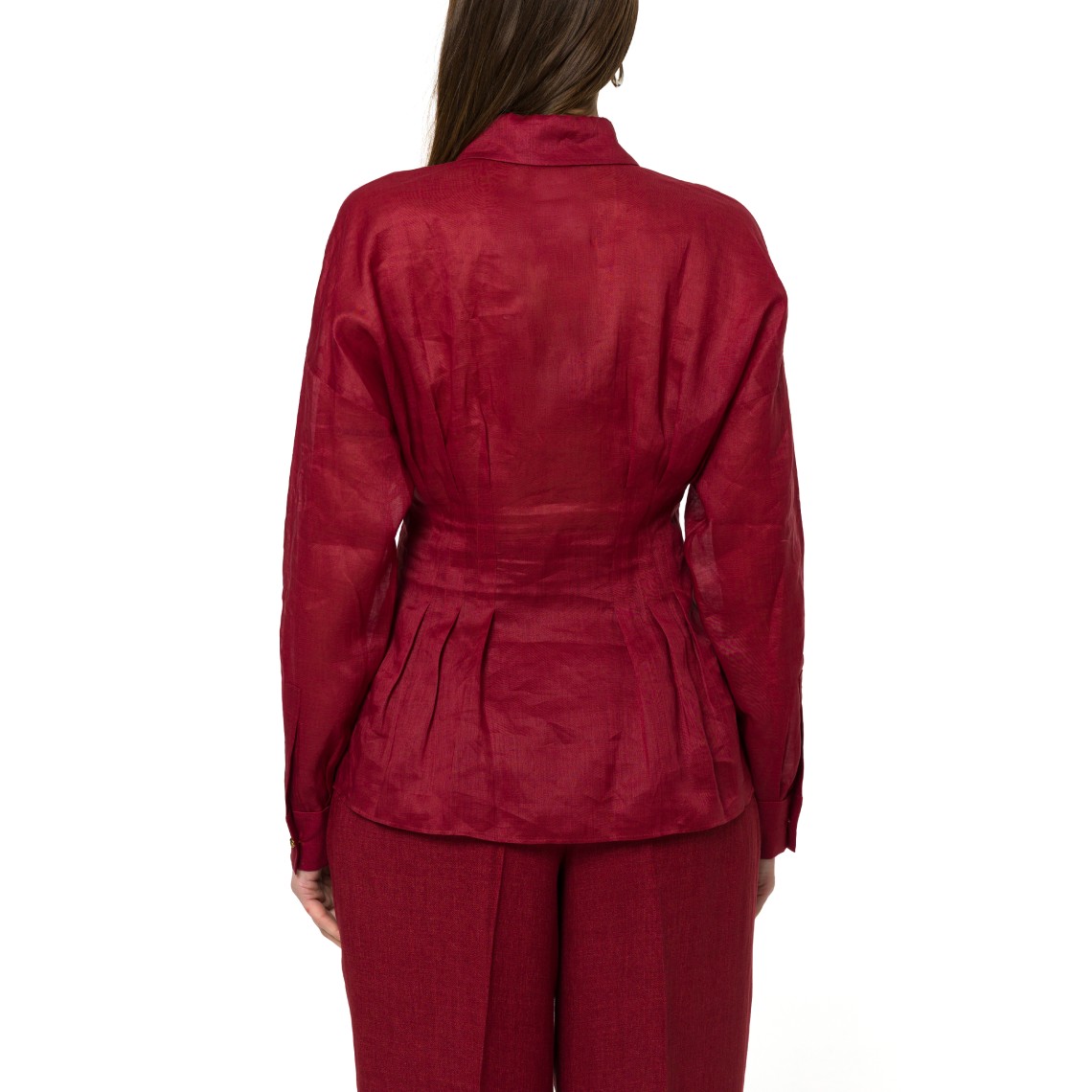 Camicia a maniche lunghe in tela ramié Mstora Max Mara Studio