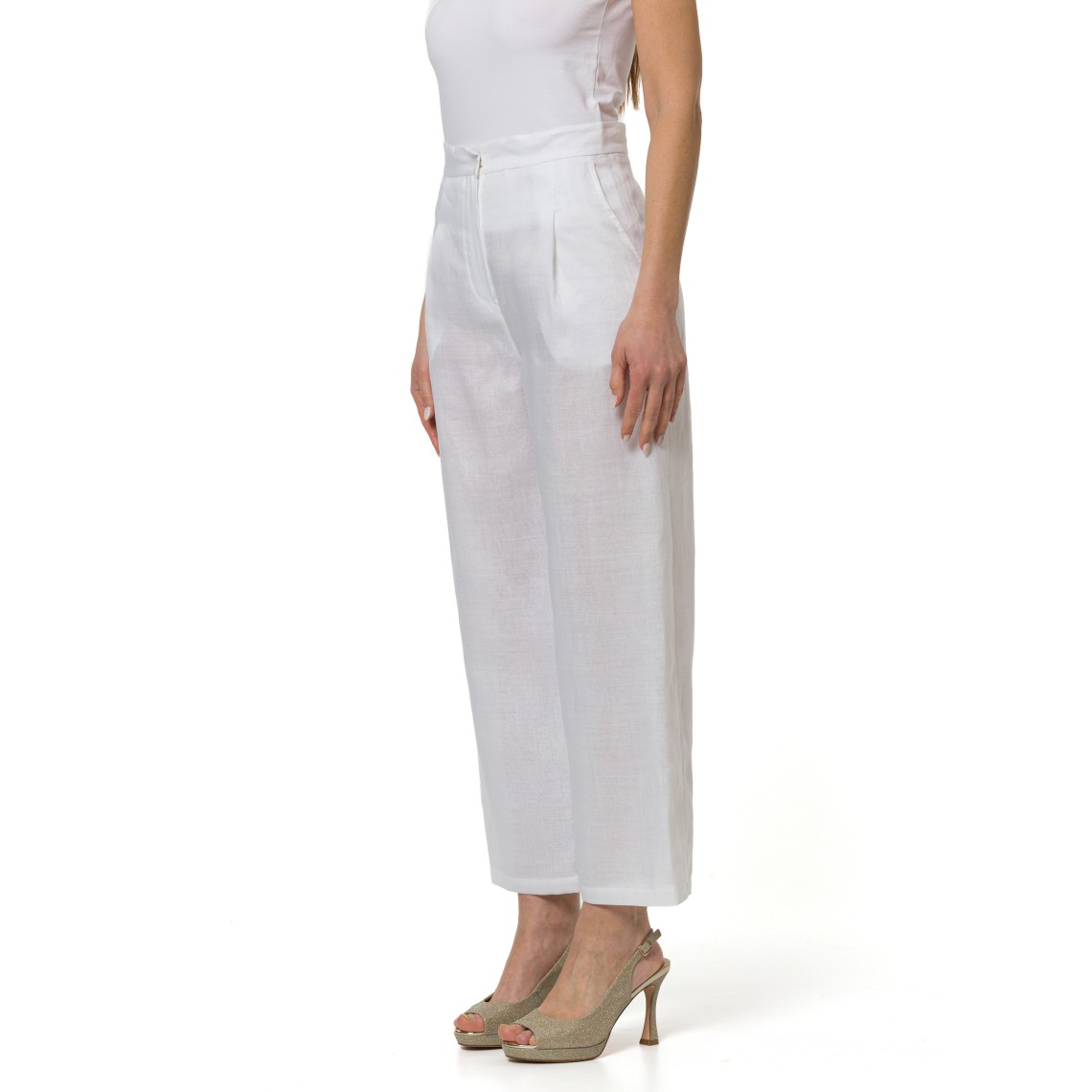 Pantalone crop in tela ramié Msttartufo Max Mara Studio