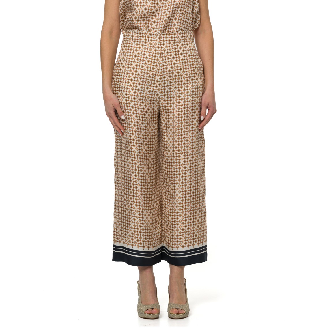 Pantalone in seta stampata Mstottelia Max Mara Studio