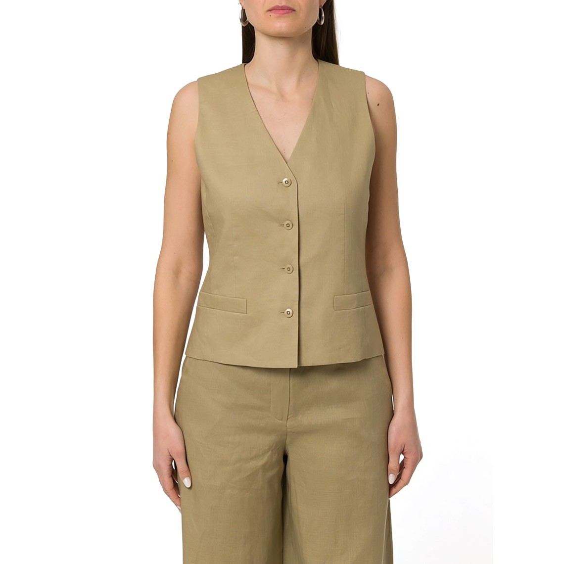 Gilet in tela di lino Mstcarnet Max Mara Studio