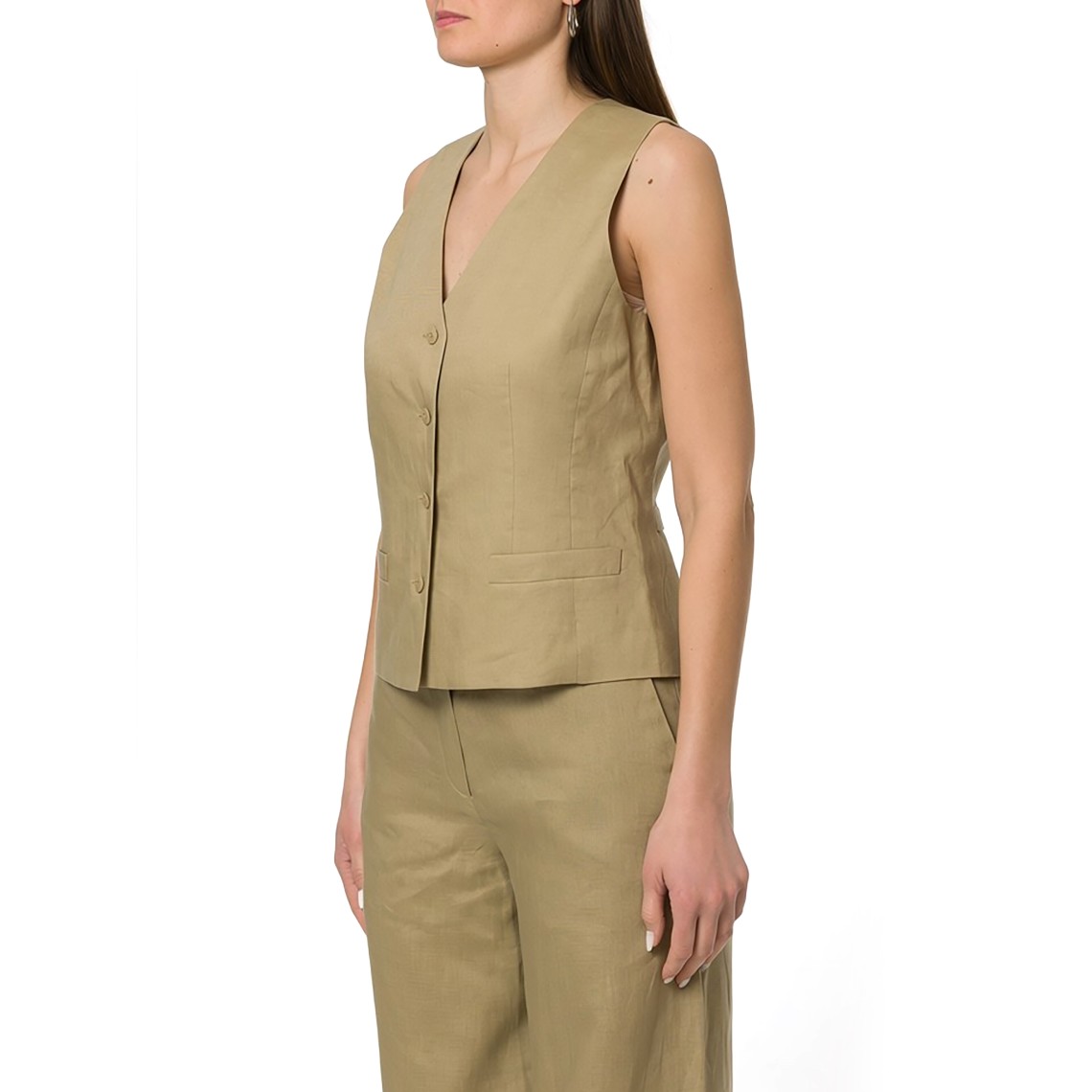 Gilet in tela di lino Mstcarnet Max Mara Studio