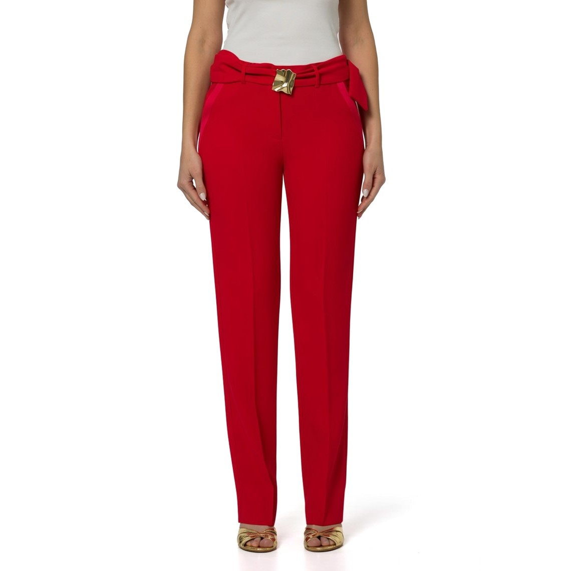 Pantaloni dritti con cintura Marella 365