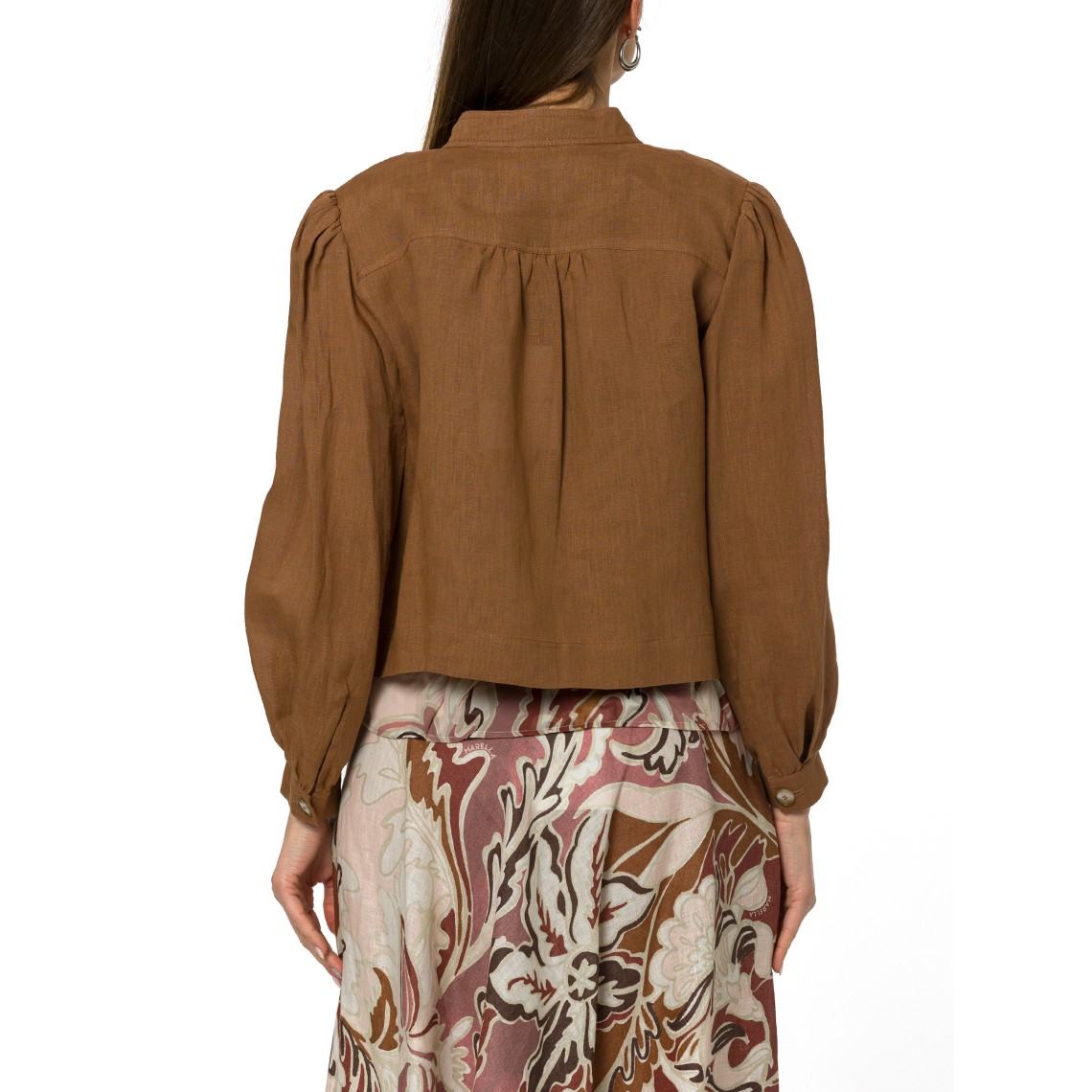 Giacca coreana in lino Marella Sport