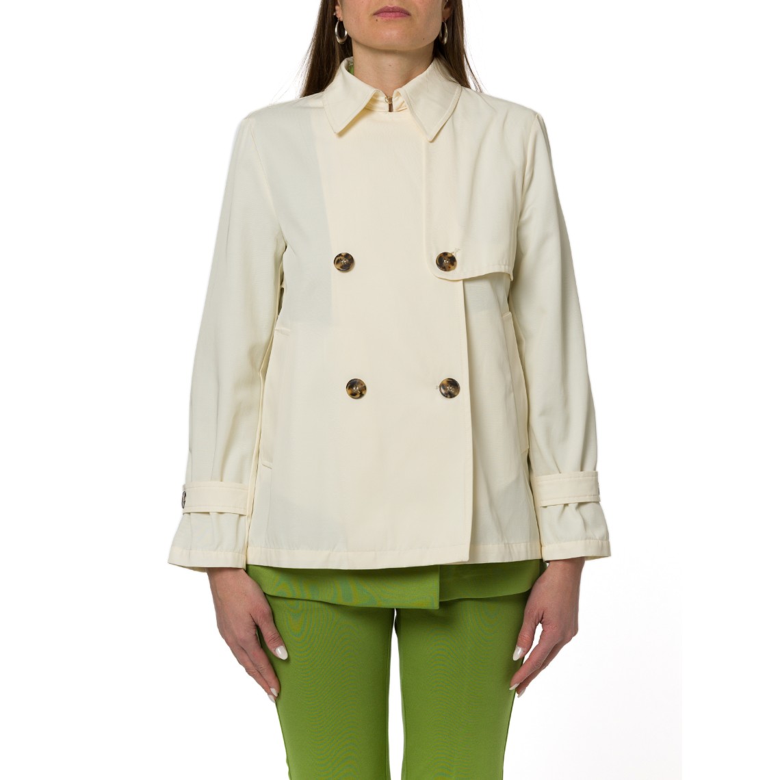 Trench impermeabile doppiopetto in gabardina Emme Marella