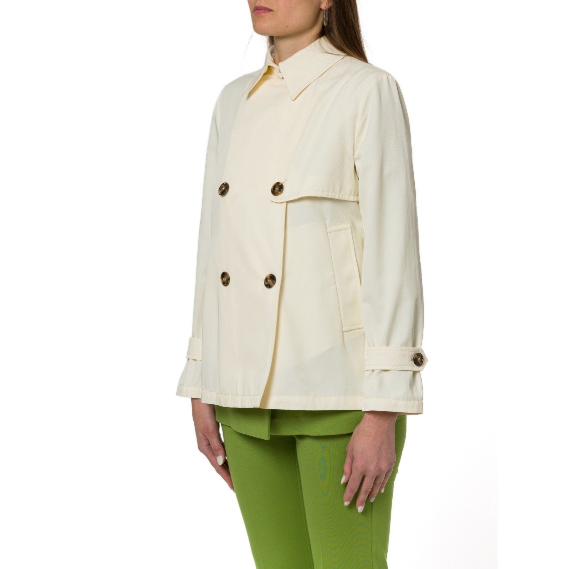 Trench impermeabile doppiopetto in gabardina Emme Marella