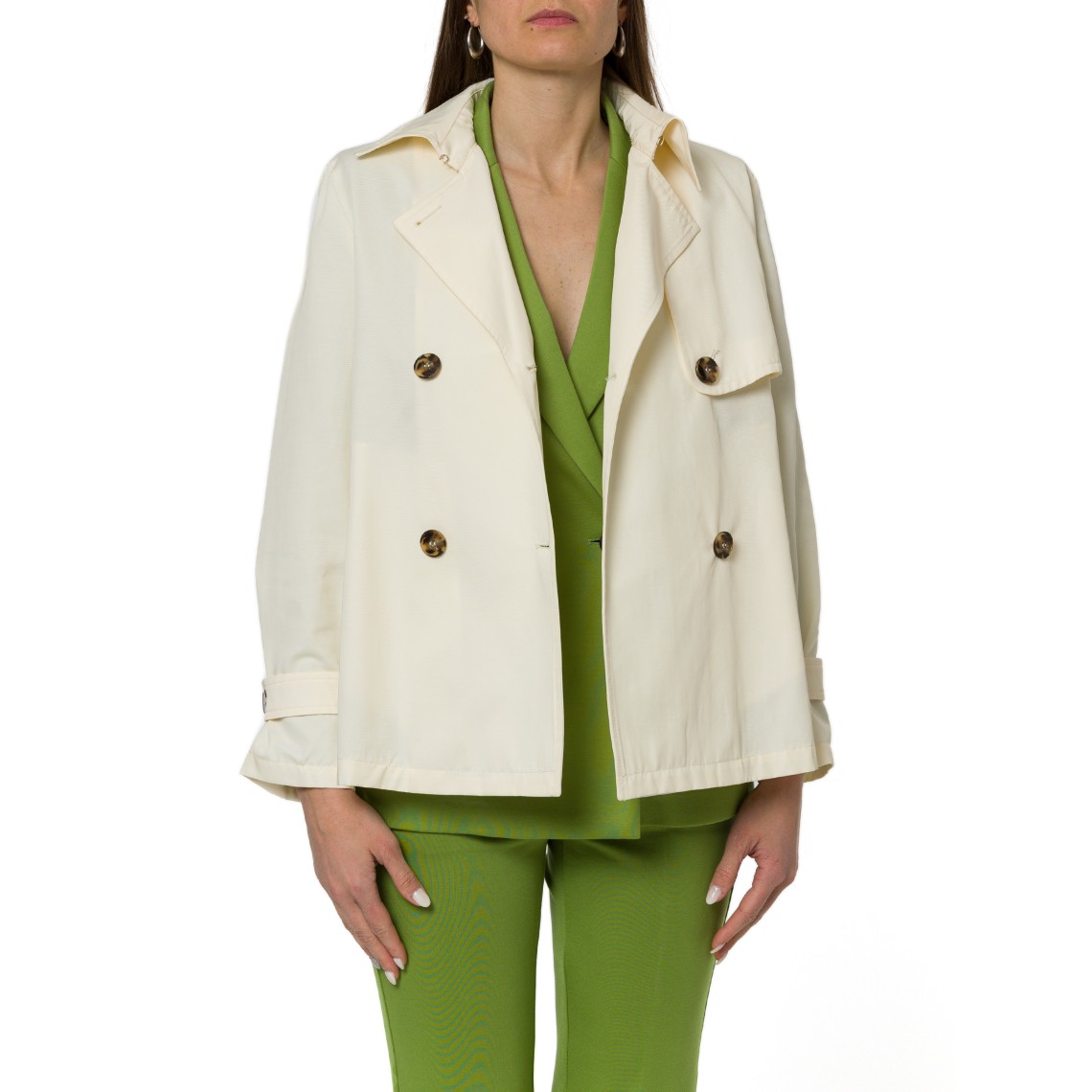 Trench impermeabile doppiopetto in gabardina Emme Marella