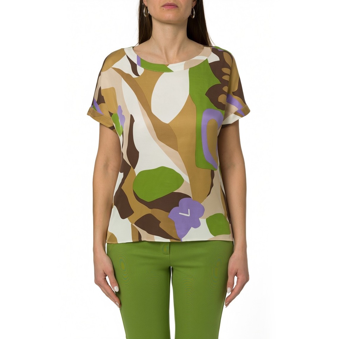 T-shirt in twill stampato Emme Marella