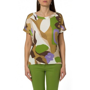 T-shirt in twill stampato Emme Marella