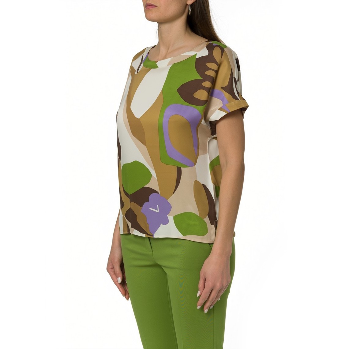 T-shirt in twill stampato Emme Marella