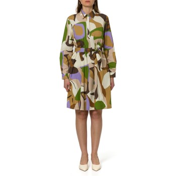 Abito in popeline stampato con cintura Emme Marella