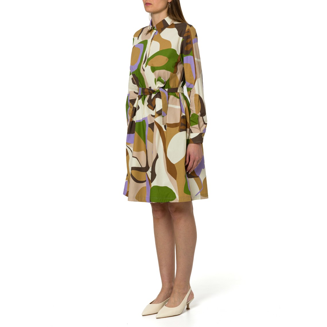 Abito in popeline stampato con cintura Emme Marella