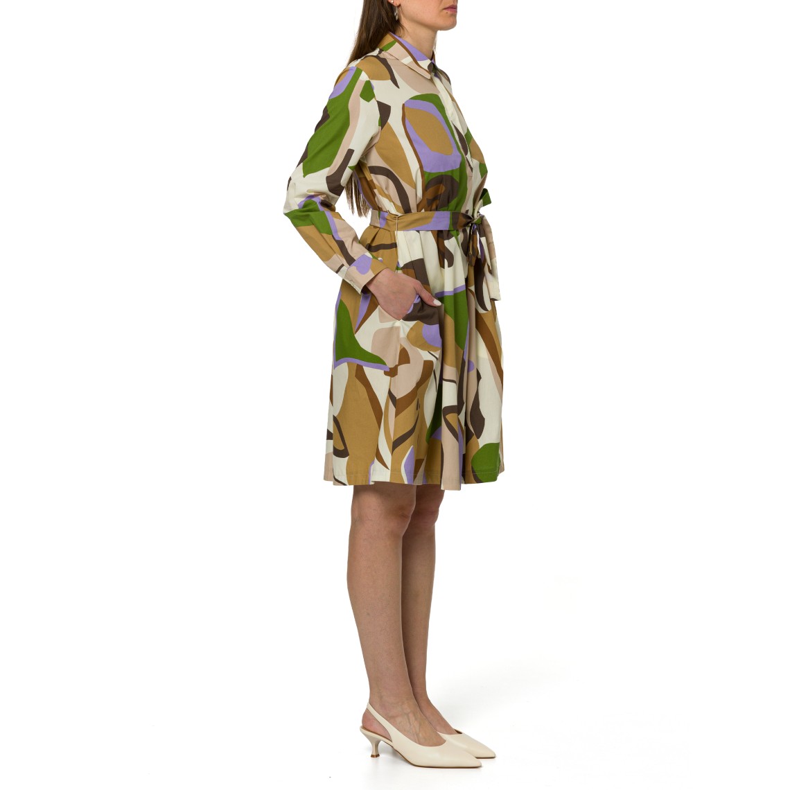 Abito in popeline stampato con cintura Emme Marella