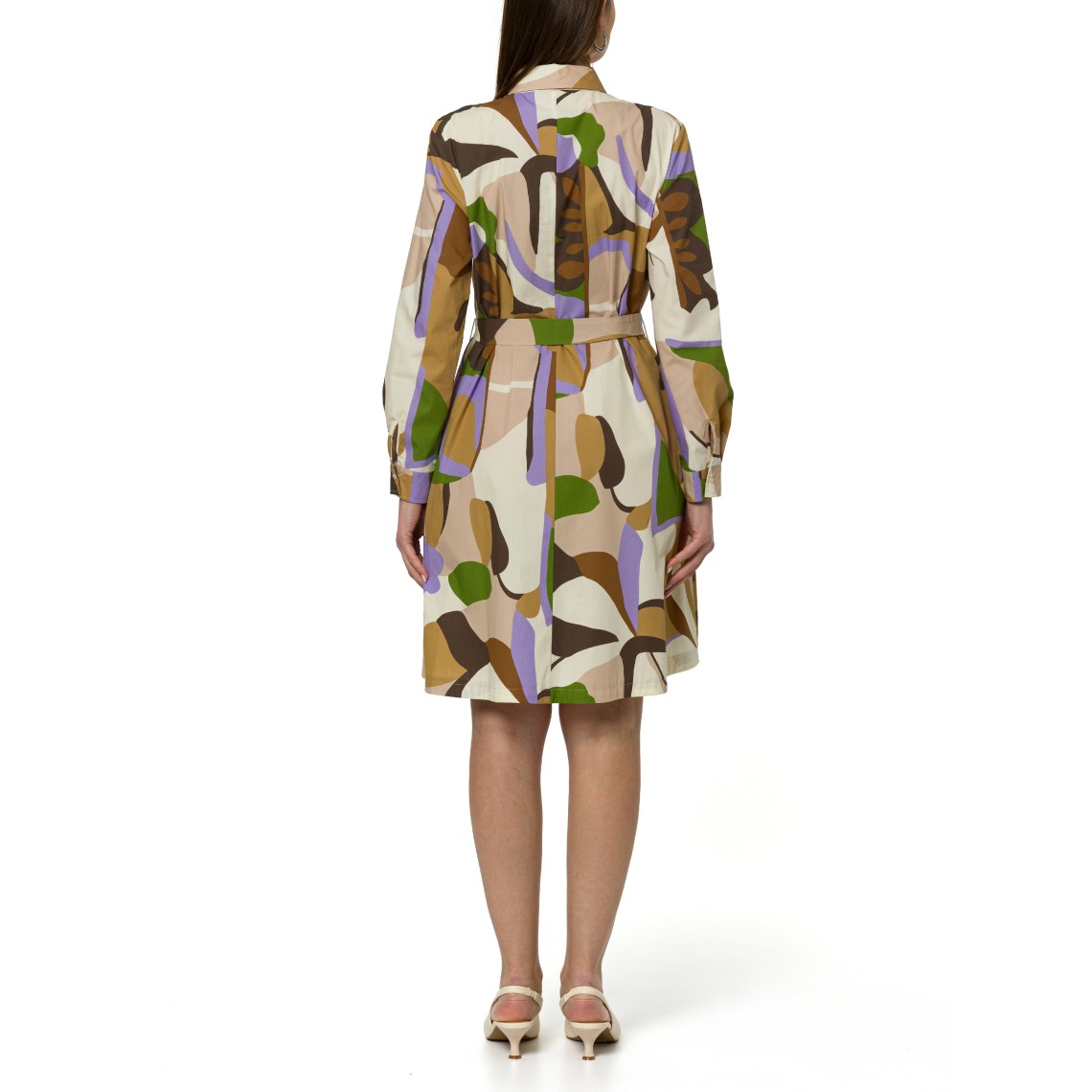 Abito in popeline stampato con cintura Emme Marella