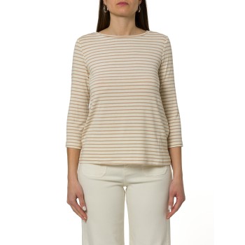 T-shirt a righe con maniche a ¾ Emme Marella