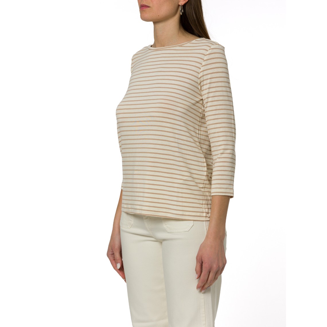 T-shirt a righe con maniche a ¾ Emme Marella