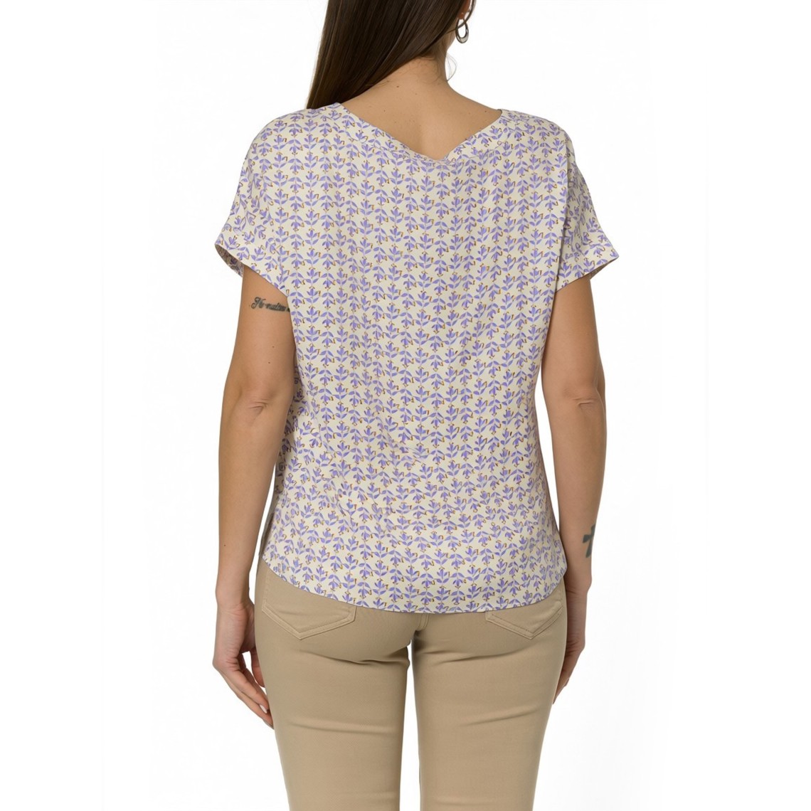 T-shirt in twill stampato Emme Marella