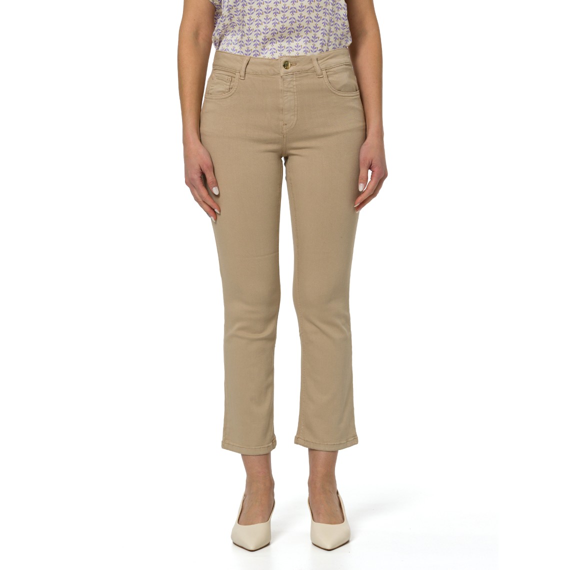 Pantaloni flare in gabardina stretch Emme Marella