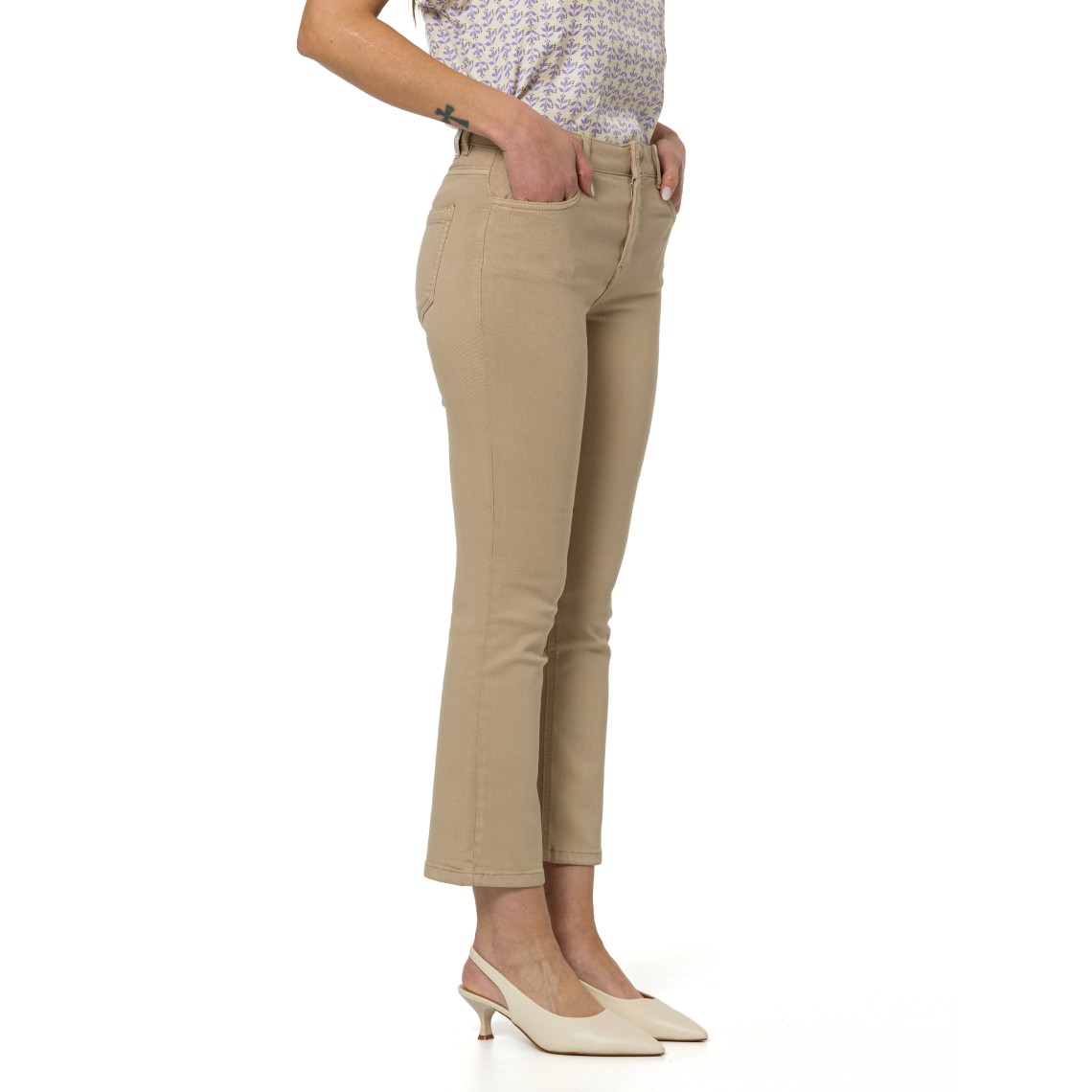 Pantaloni flare in gabardina stretch Emme Marella