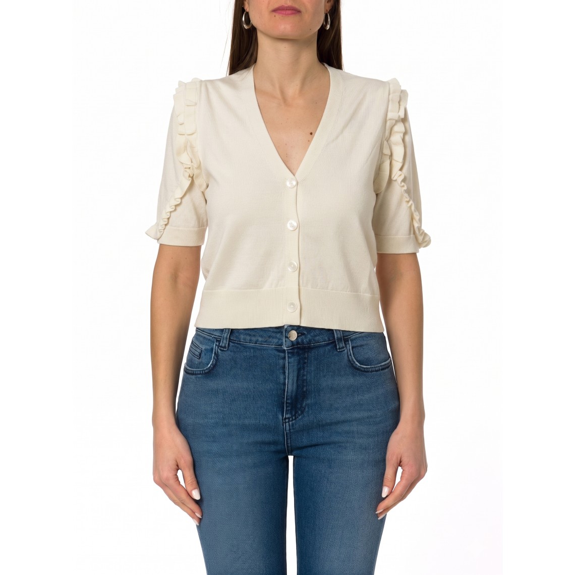 Cardigan crop con volant Marella Sport