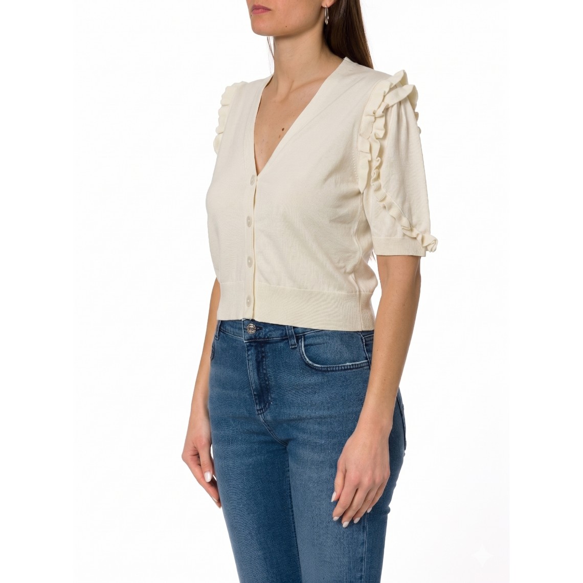 Cardigan crop con volant Marella Sport