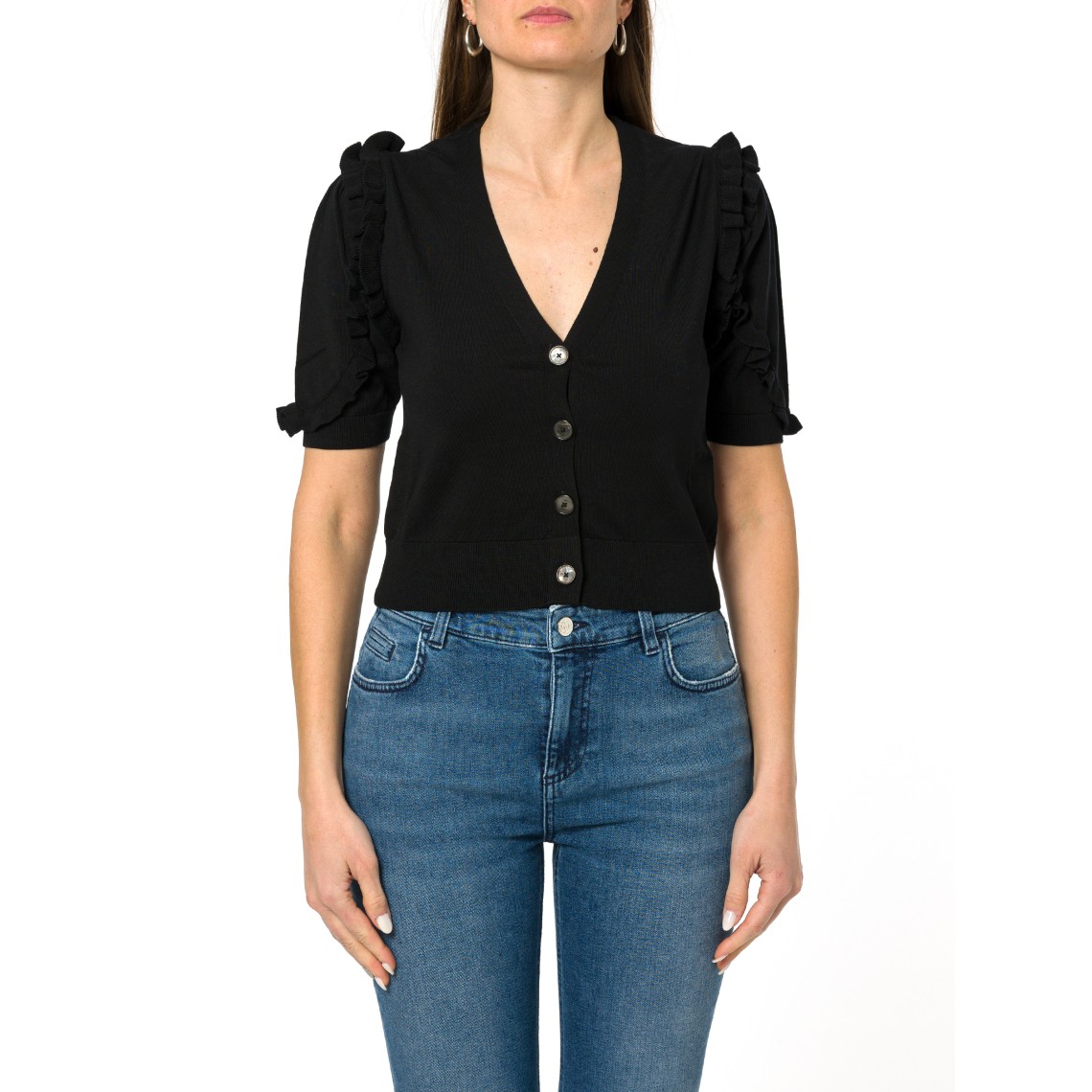 Cardigan crop con volant Marella Sport