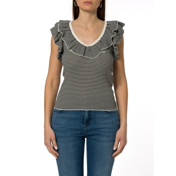 Top a costine con volant Marella Sport