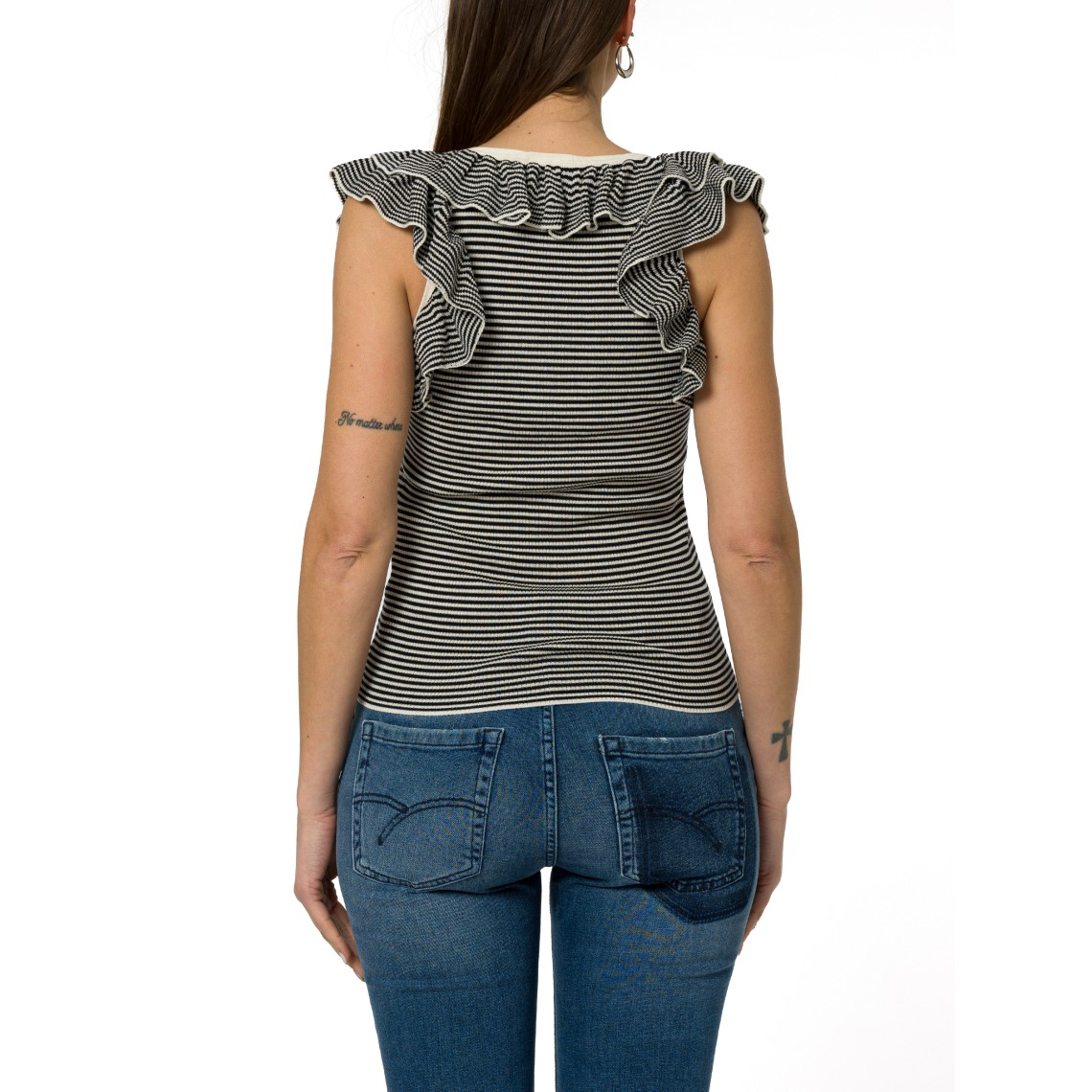 Top a costine con volant Marella Sport