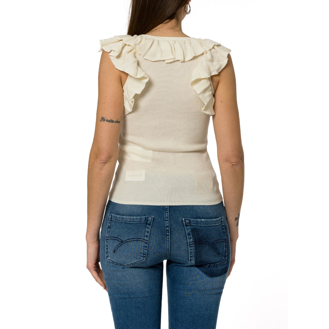 Top a costine con volant Marella Sport