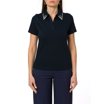 Polo con perle e cristalli Emme Marella