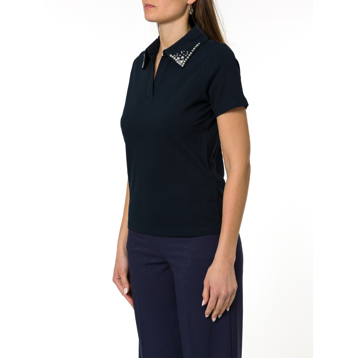 Polo con perle e cristalli Emme Marella