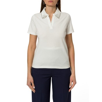 Polo con perle e cristalli Emme Marella