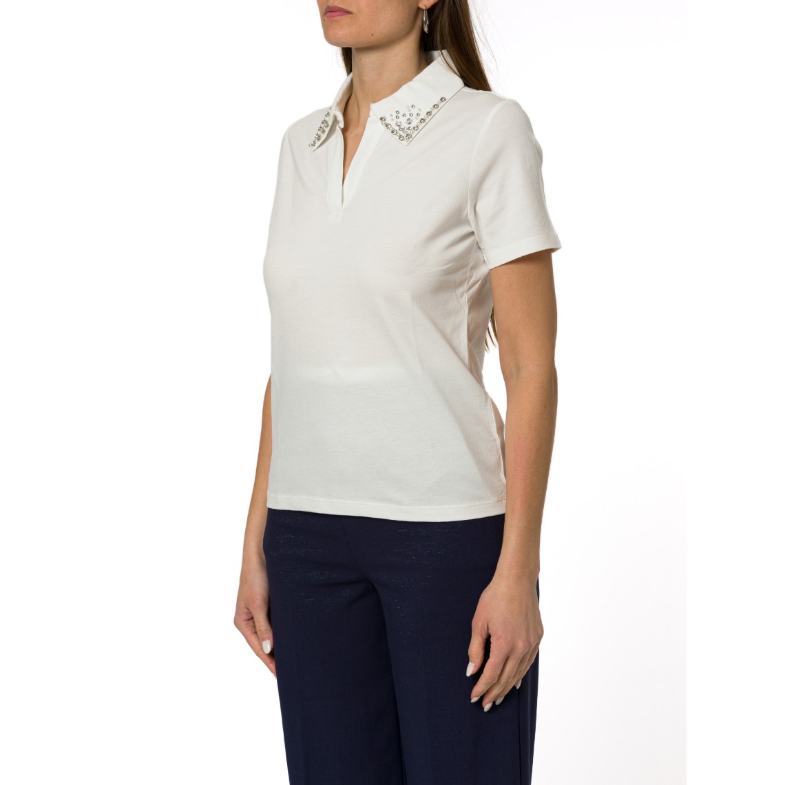 Polo con perle e cristalli Emme Marella