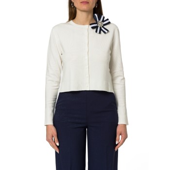 Cardigan corto con spilla a coccarda Emme Marella