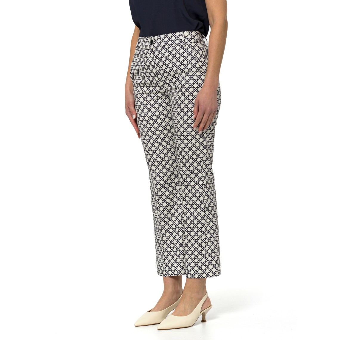 Pantaloni flare in raso di cotone stretch Emme Marella