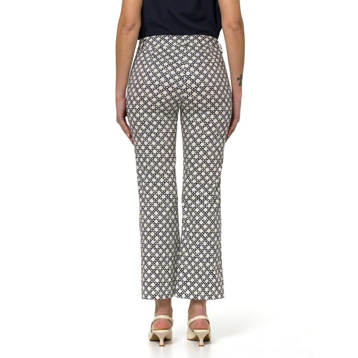 Pantaloni flare in raso di cotone stretch Emme Marella