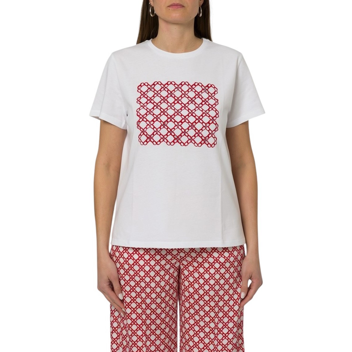 T-shirt in cotone con stampa Emme Marella