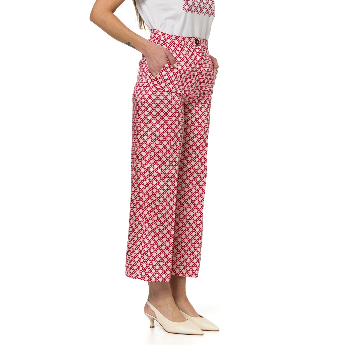 Pantaloni in twill stampato Emme Marella