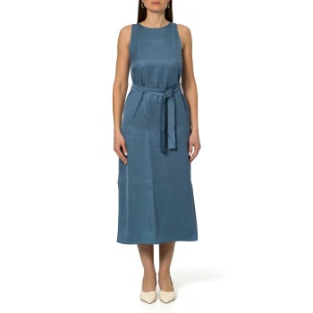 Abito in twill di misto lino con cintura Emme Marella